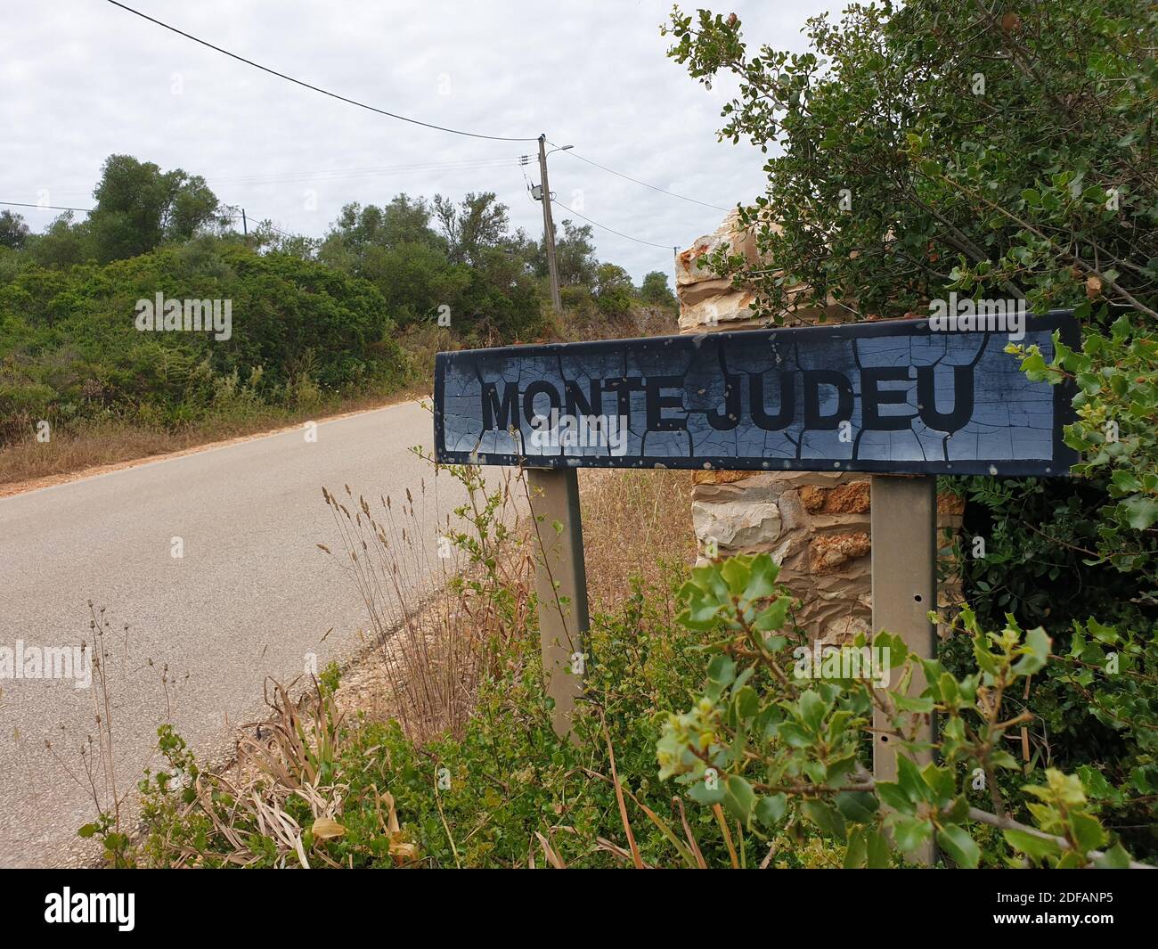 Entrance to the Monte Judeu’s village (suspect’s house), Portugal, on