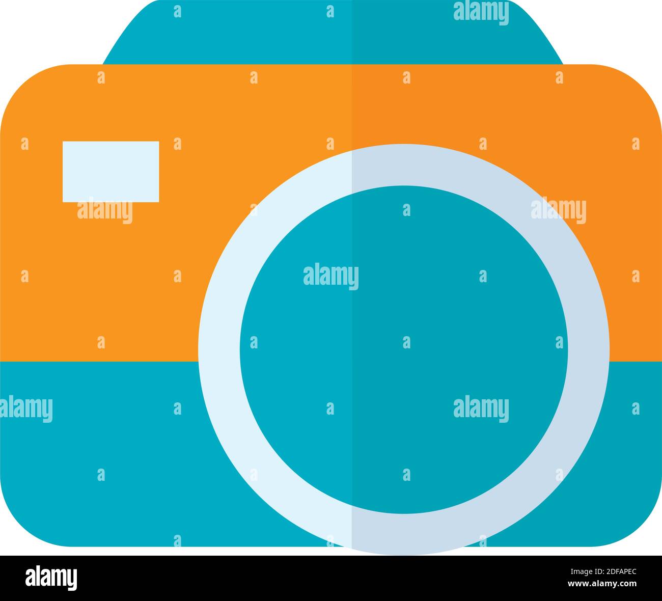 photographic camera icon over white background, flat style, vector ...