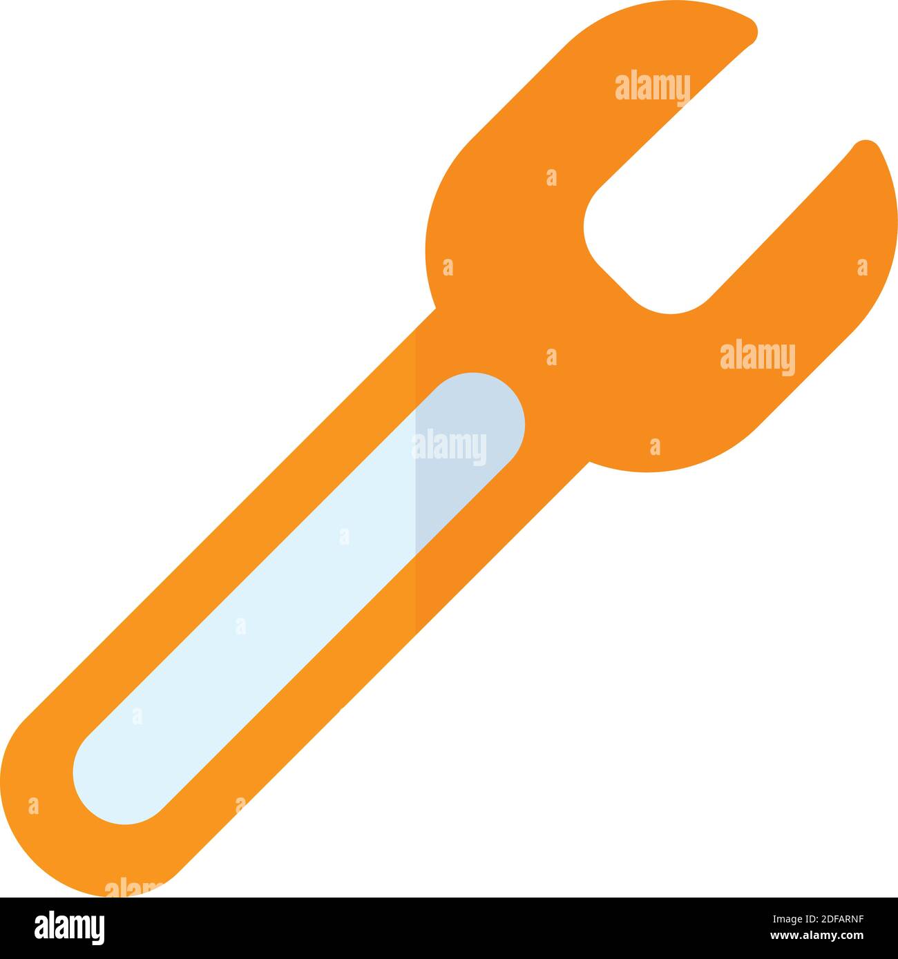wrench tool icon over white background, flat style, vector illustration ...