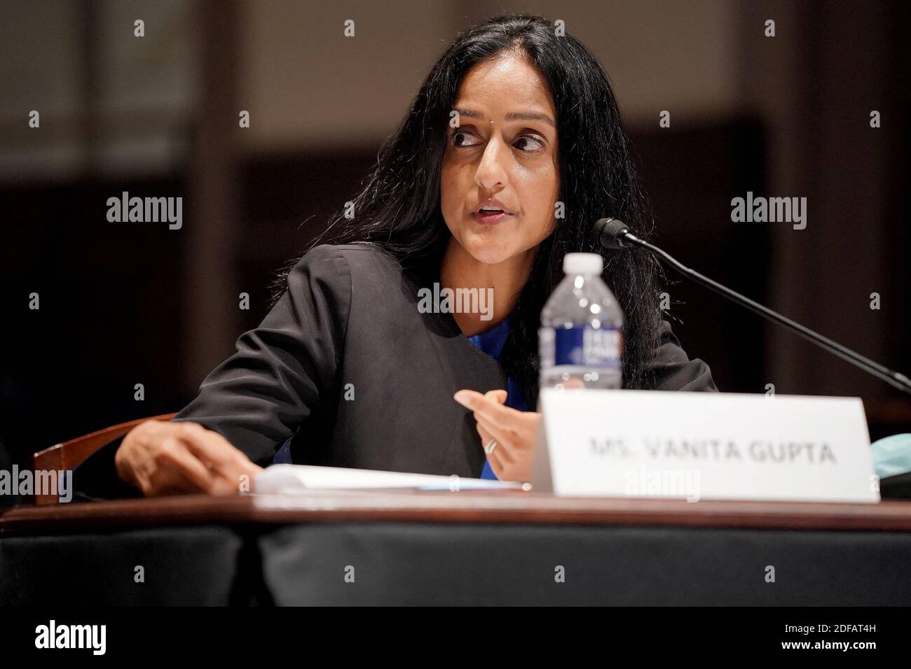 Vanita Gupta, President and CEO at the Leadership Conference on Civil and Human Rights, testifies during a House Judiciary Committee hearing to discuss police brutality and racial profiling on Wednesday, June 10, 2020. Photo by Greg Nash/Pool/ABACAPRESS.COM Stock Photo
