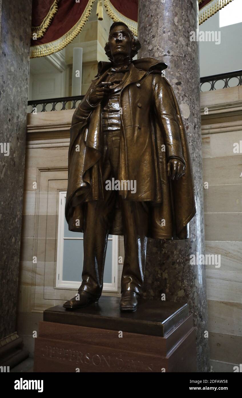 Statue of Jefferson Davis is seen on Capitol Hill in Washington on June