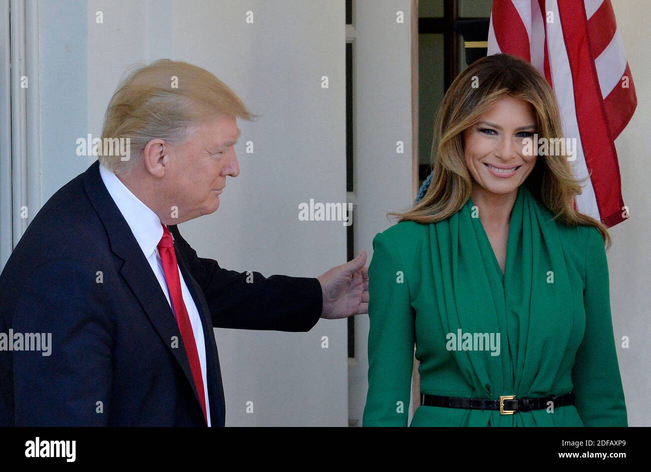 File photo - US President Donald Trump and the First Lady Melania Trump welcome King Abdullah II and Queen Rania of Jordan at the West Wing of the White House in Washington, DC, April 5, 2017.A new, scrupulously reported biography by Washington Post reporter Mary Jordan argues that the first lady is not a pawn but a player, an accessory in the second as much as the first sense, and a woman able to get what she wants from one of the most powerful and transparently vain men in the world. The book is called The Art of Her Deal. Photo by Olivier Douliery/ Abaca Stock Photo