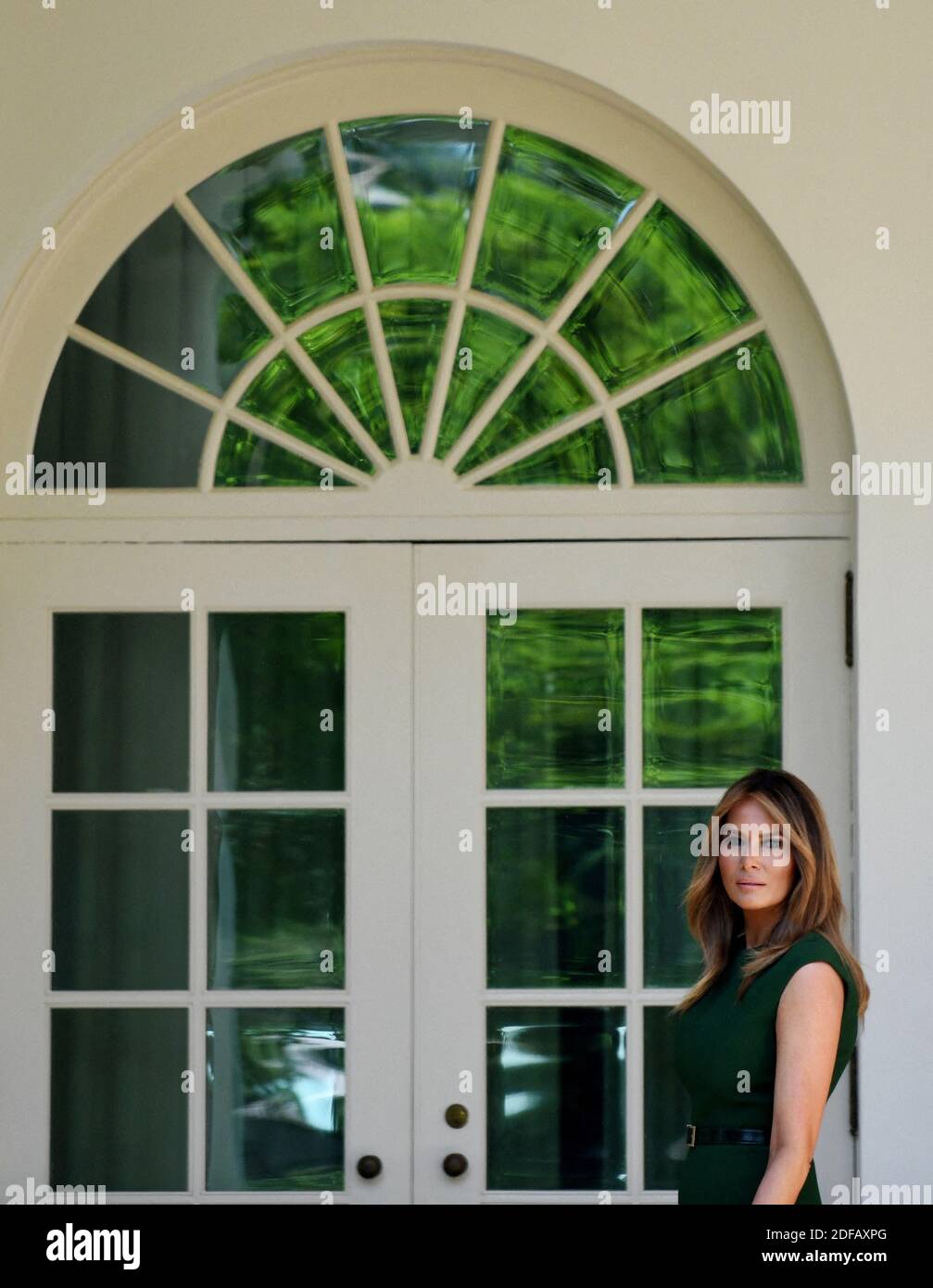 File photo - First lady Melania Trump attends the National Day of Prayer Service in the Rose Garden at the White House May 2, 2019 in Washington, DC. A new, scrupulously reported biography by Washington Post reporter Mary Jordan argues that the first lady is not a pawn but a player, an accessory in the second as much as the first sense, and a woman able to get what she wants from one of the most powerful and transparently vain men in the world. The book is called The Art of Her Deal. Photo by Olivier Douliery/ABACAPRESS.COM Stock Photo