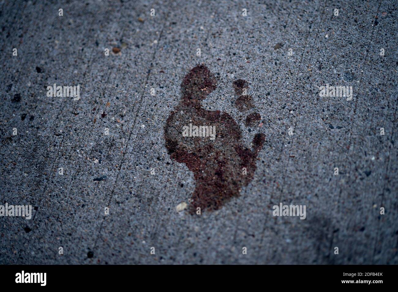 No Film No Video No Tv No Documentary A Bare Bloody Footprint Remains On The Sidewalk In The 2900 Block Of Hennepin Avenue Following An Early Morning Shooting On Sunday June