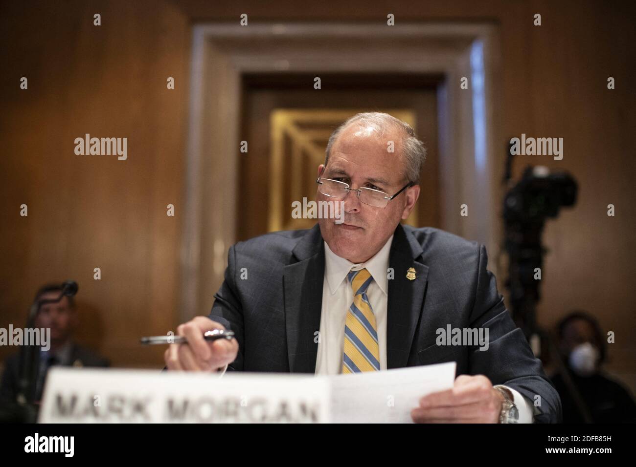 Acting U.S. Customs and Border Protection (CBP) Commissioner Mark Morgan testifies at a Senate Homeland Security and Governmental Affairs Committee oversight hearing examining the CBP on Capitol Hill in Washington, U.S., June 25, 2020. Photo by Alexander Drago/Pool/ABACAPRESS.COM Stock Photo