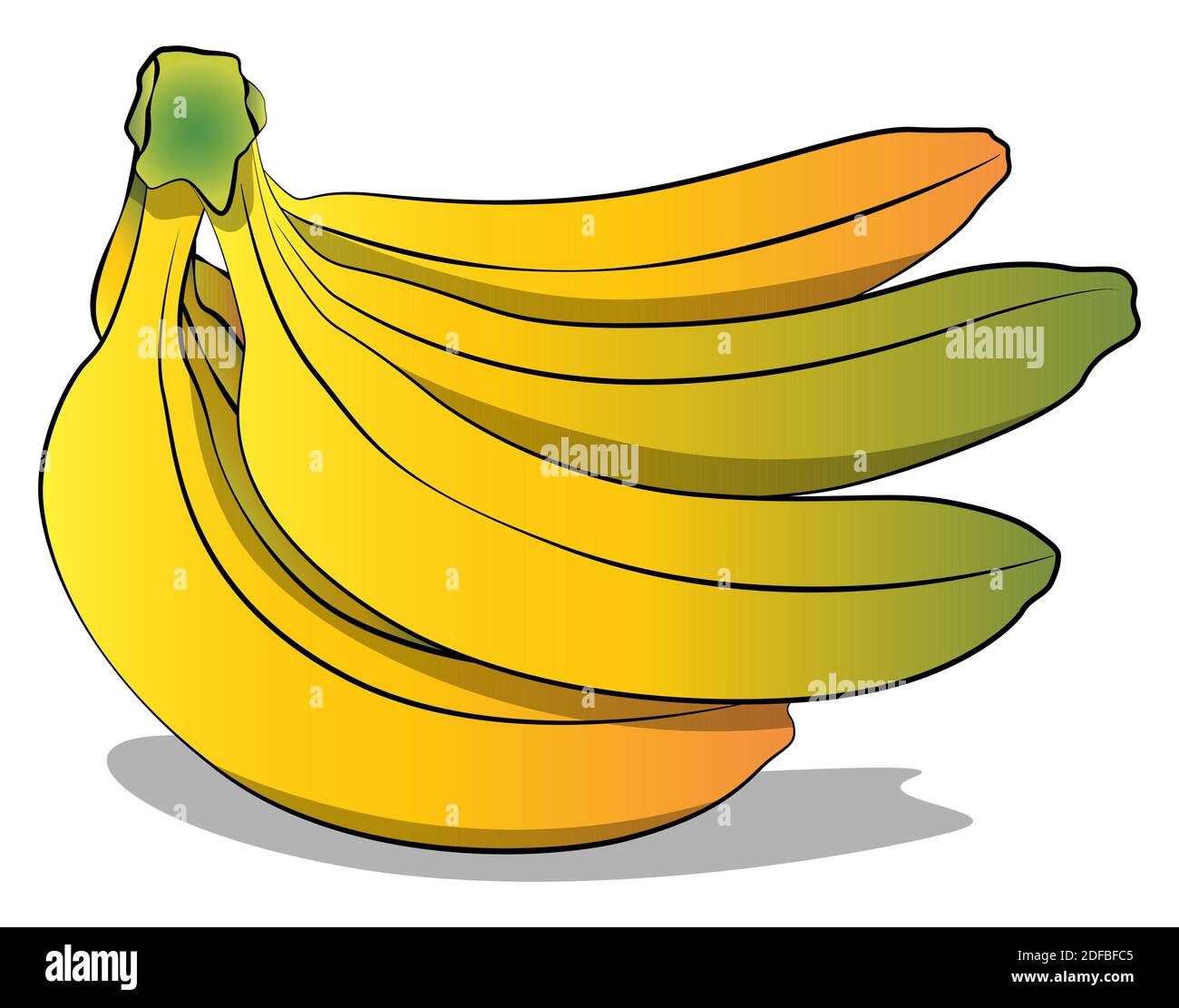 Bunch of bananas isolated on white background. Vector illustration. Comic  book, cartoon style art Stock Vector Image & Art - Alamy
