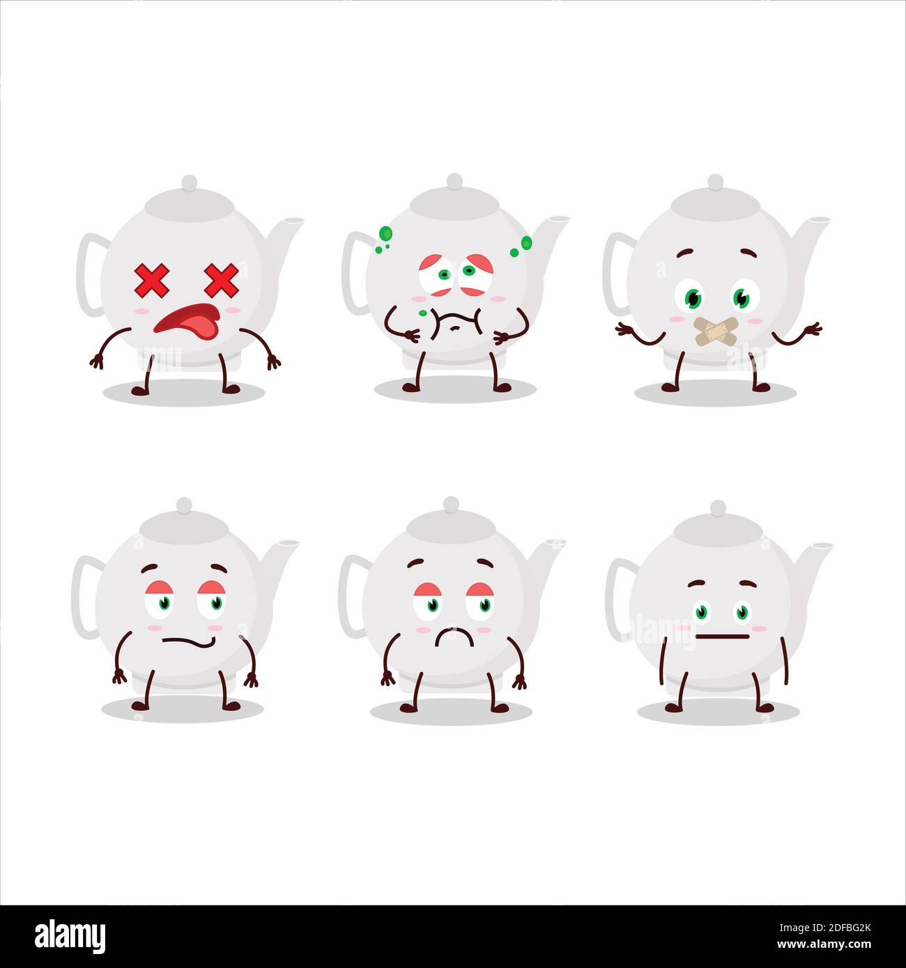 Ceramic teapot cartoon character with nope expression. Vector ...