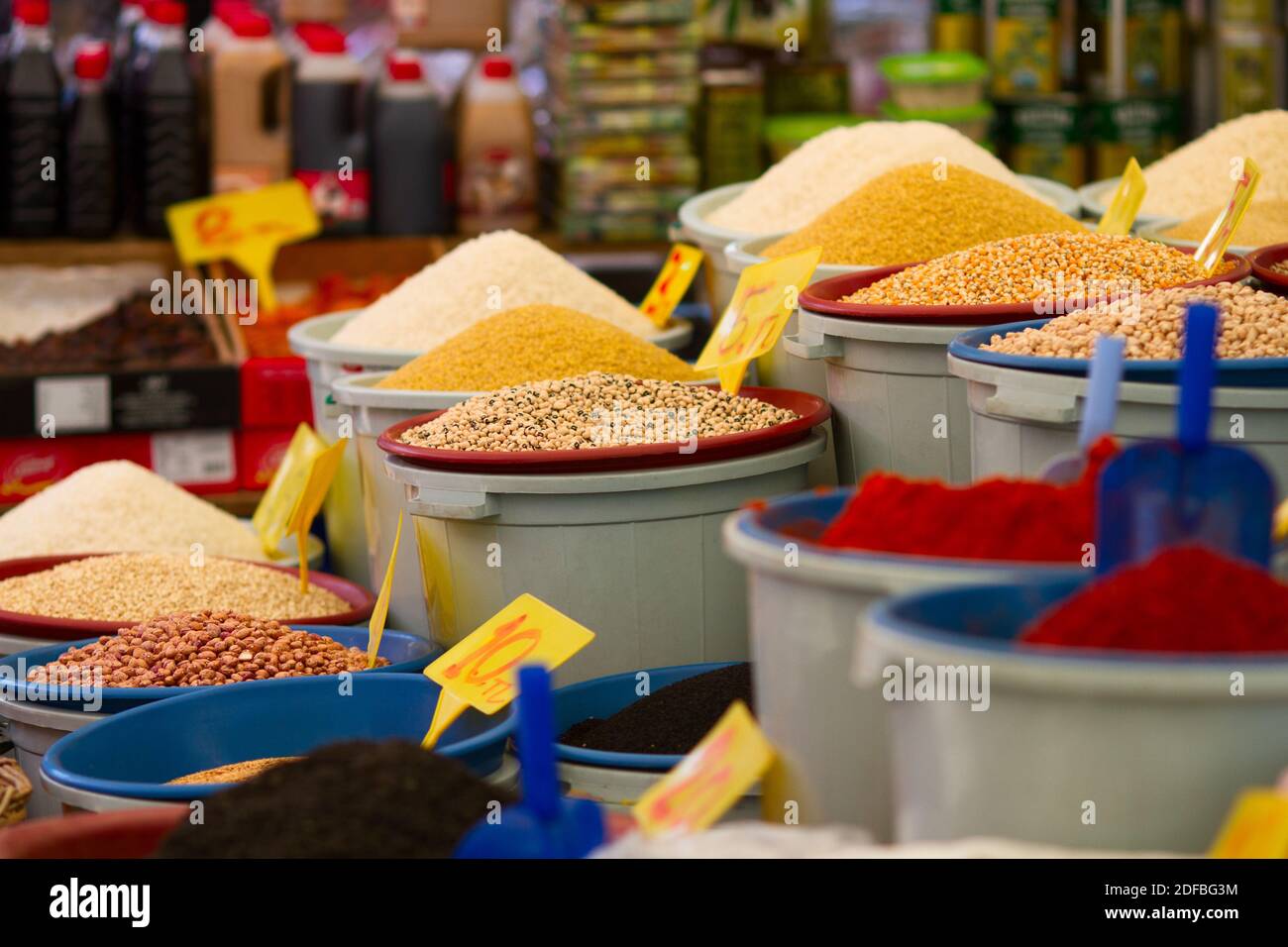 Spice Market Bazaar Middle East Stock Photo
