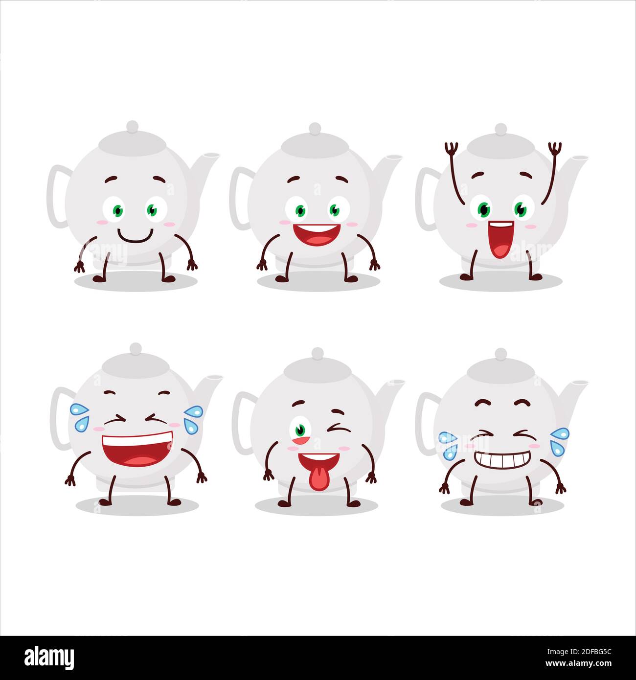 Cartoon character of ceramic teapot with smile expression. Vector ...