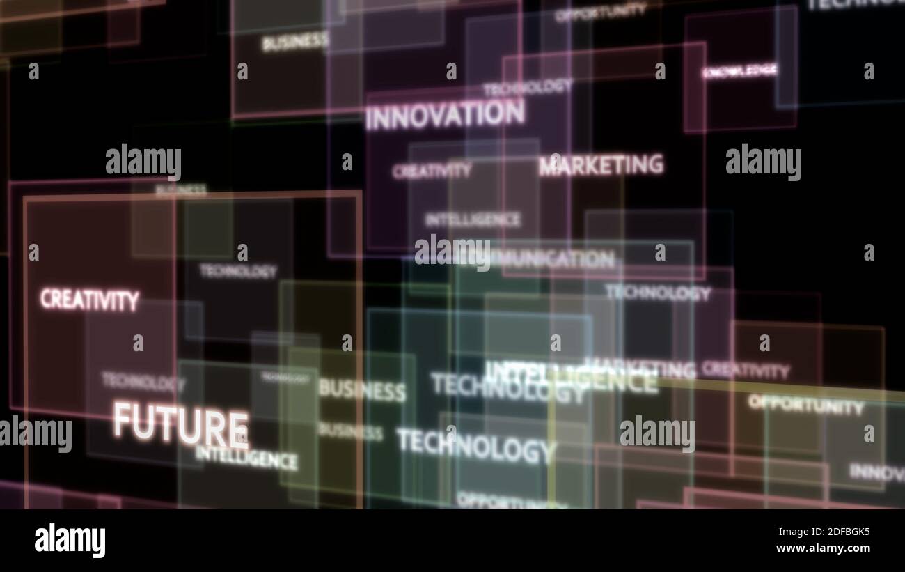 Digital word cloud , Creative concept of Business and technology