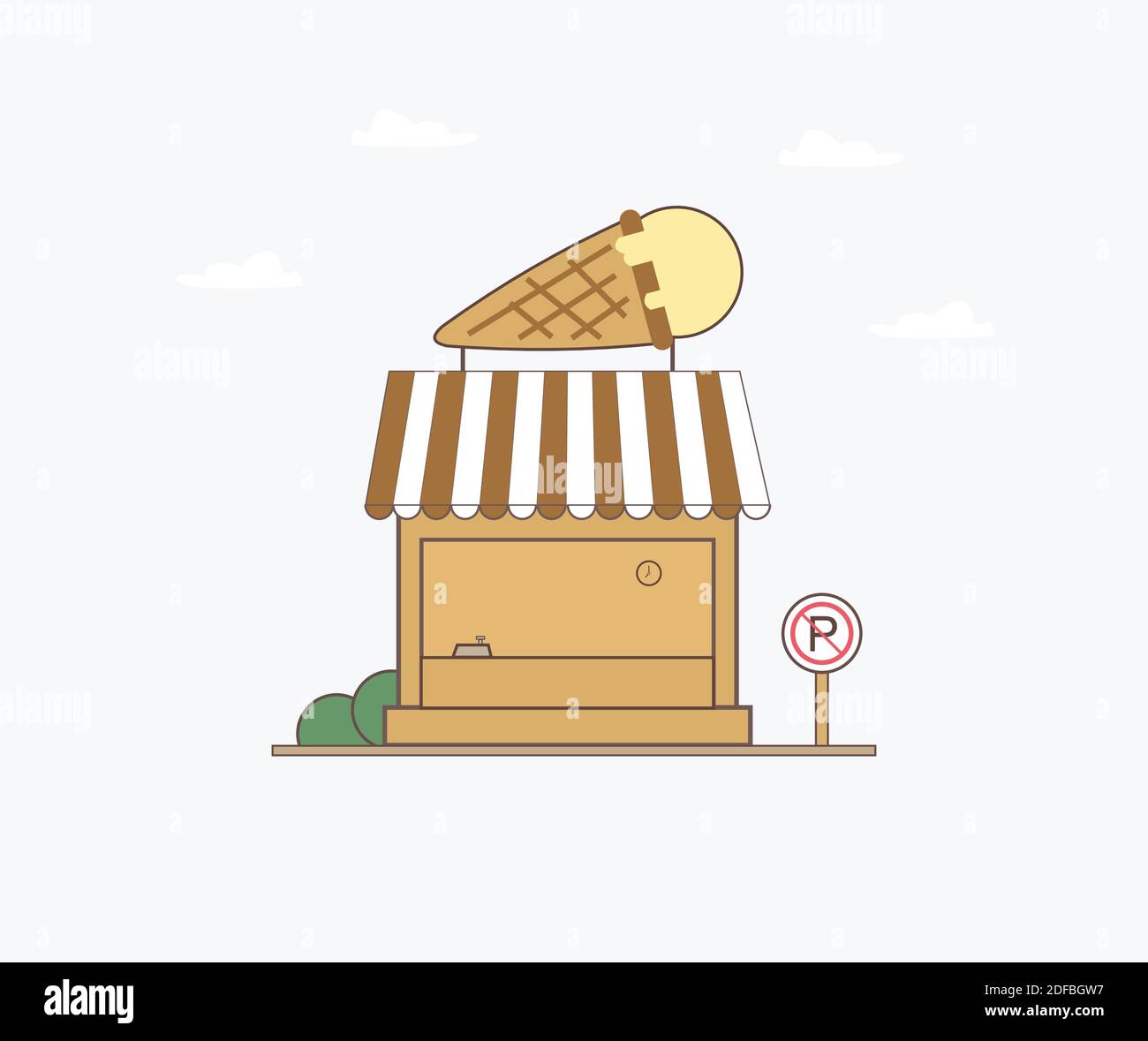 Traditional ice cream shop Stock Vector Images - Alamy