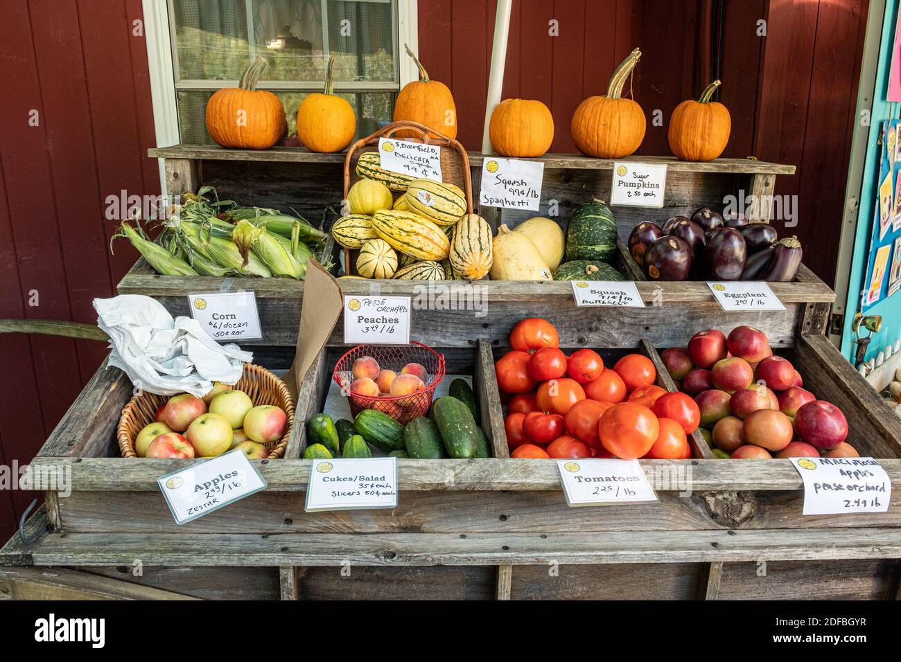 The Kitchen Garden in Templeton, Massachusetts has a fine selection of farm fresh vegetables Stock Photo