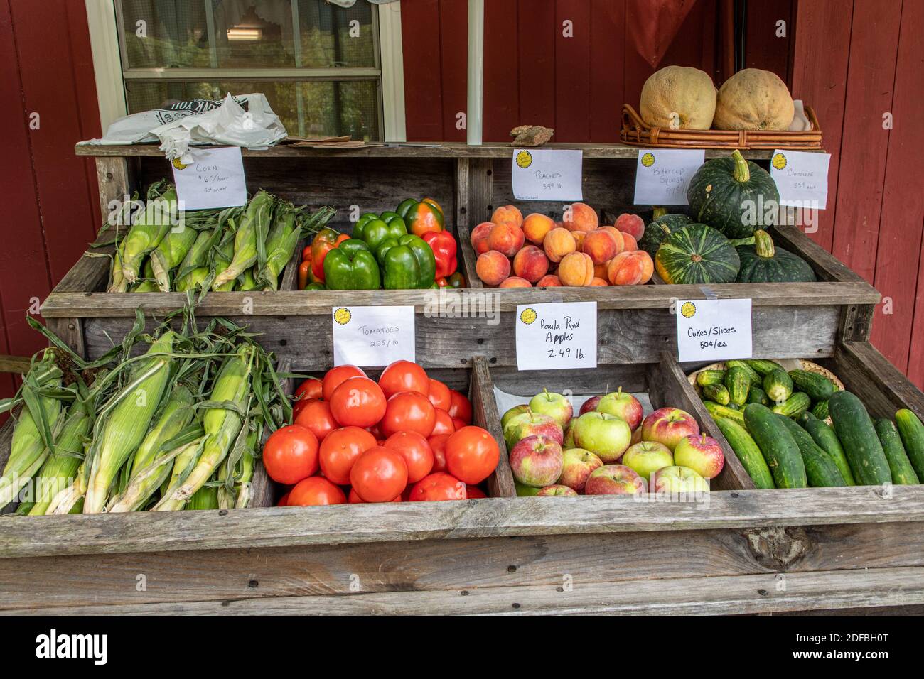 The Kitchen Garden in Templeton, Massachusetts has a fine selection of farm fresh vegetables Stock Photo