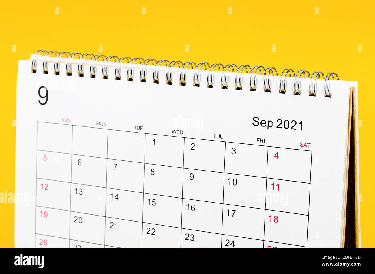 Close Up September 2021 Calendar Desk For Organizer To Plan And Reminder On Yellow Background Stock Photo Alamy september calendar 2021 background