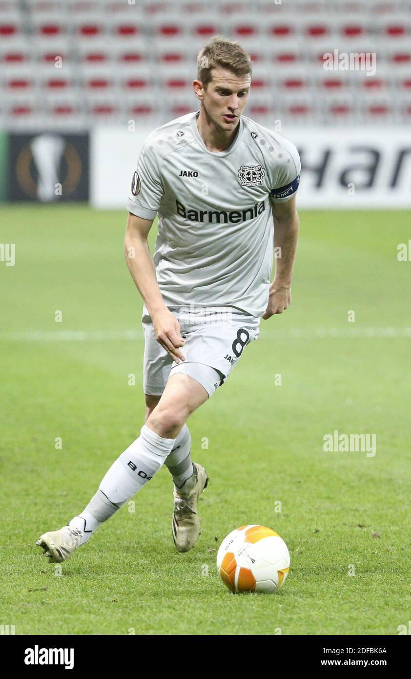 Nice, France. 3rd Dec 2020. Lars Bender of Bayer Leverkusen during the UEFA Europa League, Group C football match between OGC Nice and Bayer Leverkusen on December 3, 2020 at Allianz Riviera stadium in Nice, France - Photo Jean Catuffe / DPPI / LM Credit: Paola Benini/Alamy Live News Stock Photo
