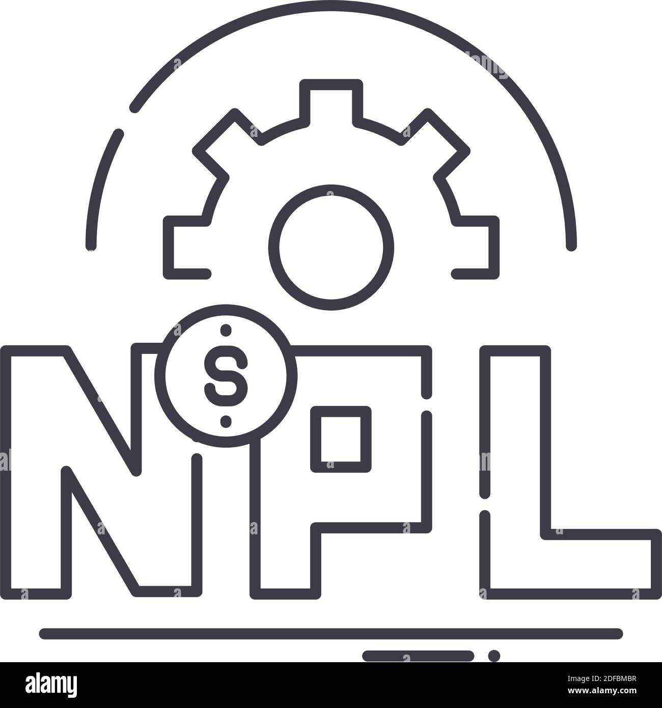 Npl icon, linear isolated illustration, thin line vector, web design sign, outline concept symbol with editable stroke on white background. Stock Vector