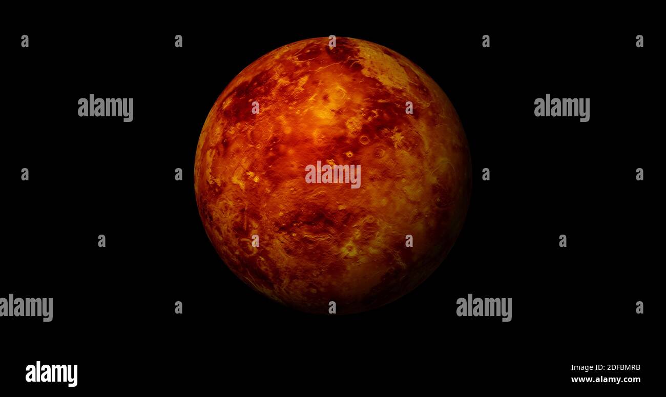 planet Venus spinning and sun rise. front view of Venus planet from space.  full 3d view of Venus 4k resolution Stock Photo - Alamy