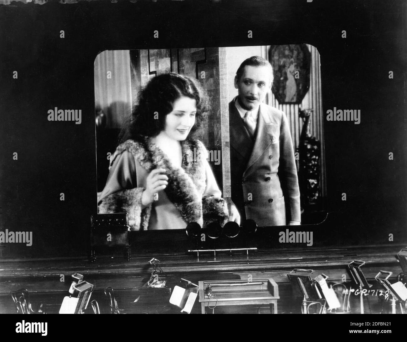 Early Experiment in Sound at Loew's State Theatre Los Angeles for NORMA SHEARER and LEW CODY in A SLAVE OF FASHION 1925 director HOBART HENLEY Metro Goldwyn Mayer Stock Photo