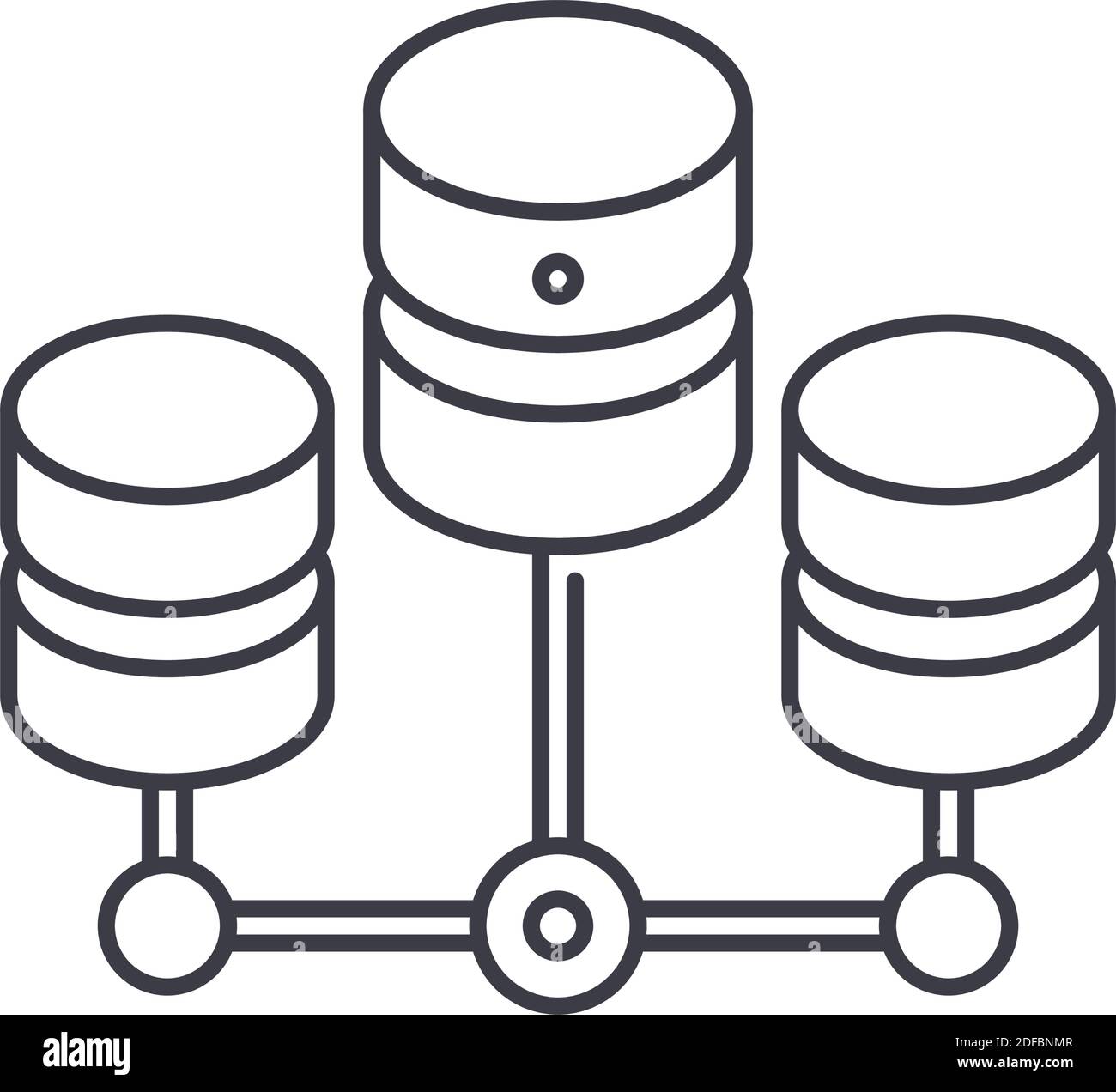 Network file system icon, linear isolated illustration, thin line ...