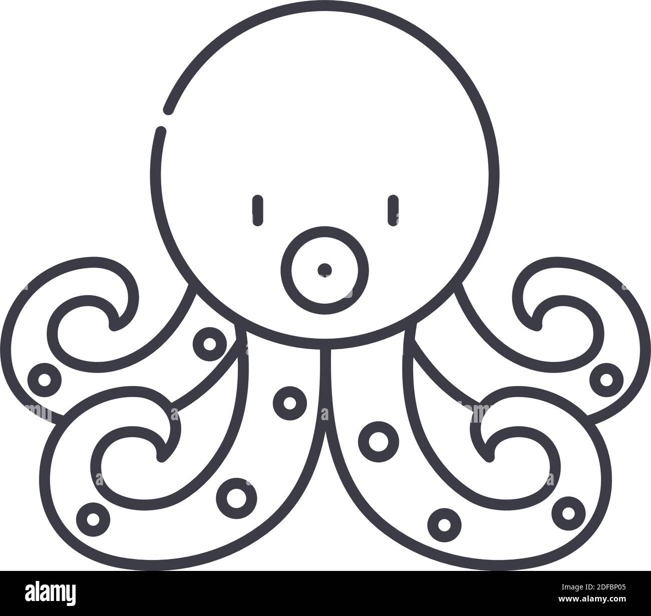 Octopus icon, linear isolated illustration, thin line vector, web ...