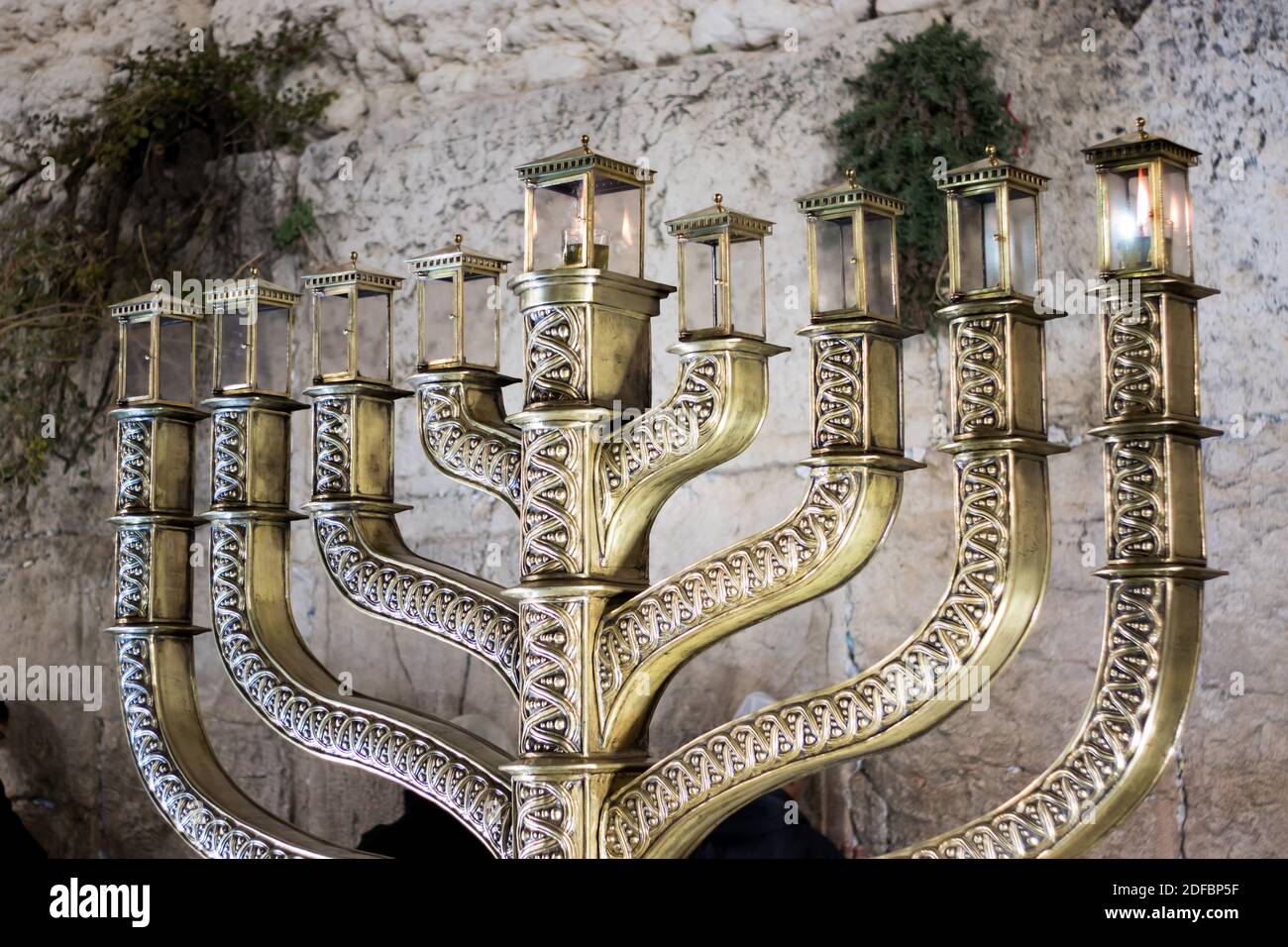 Golden menorah hires stock photography and images Alamy