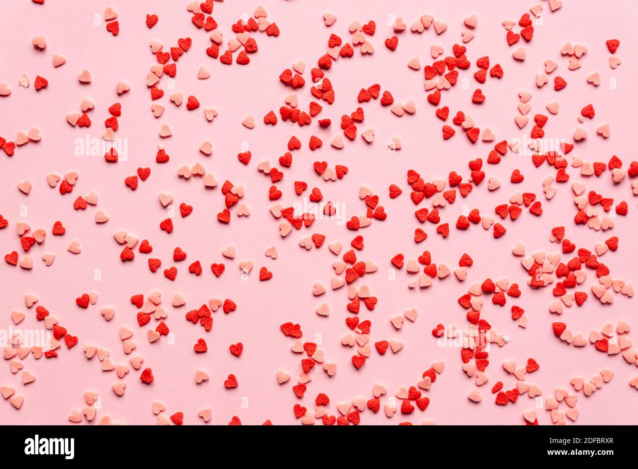 sprinkles background, sugar sprinkle red hearts, decoration for cake