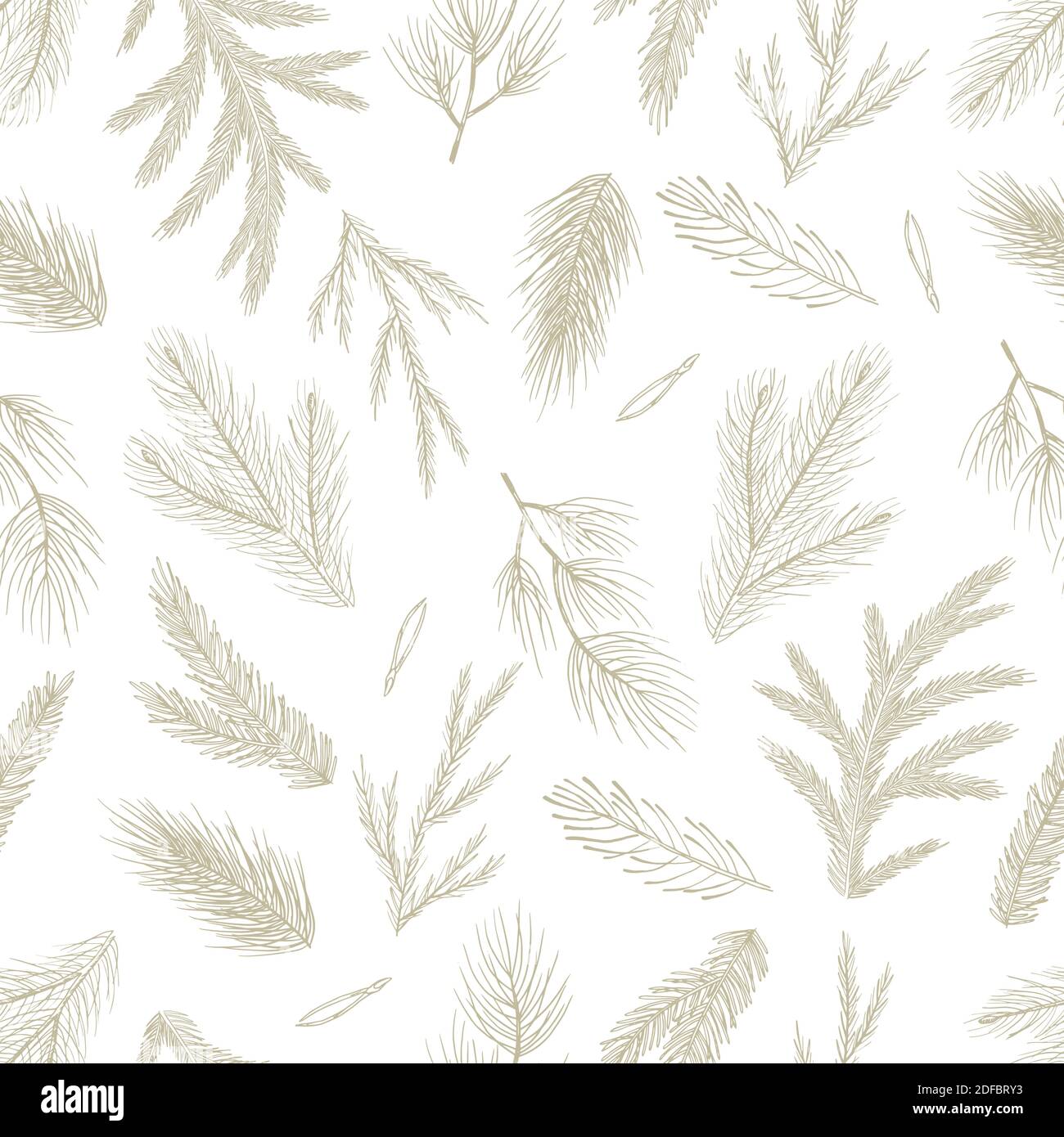 Seamless pattern with hand drawn cones,xmas tree. Christmas vector illustration. Stock Vector