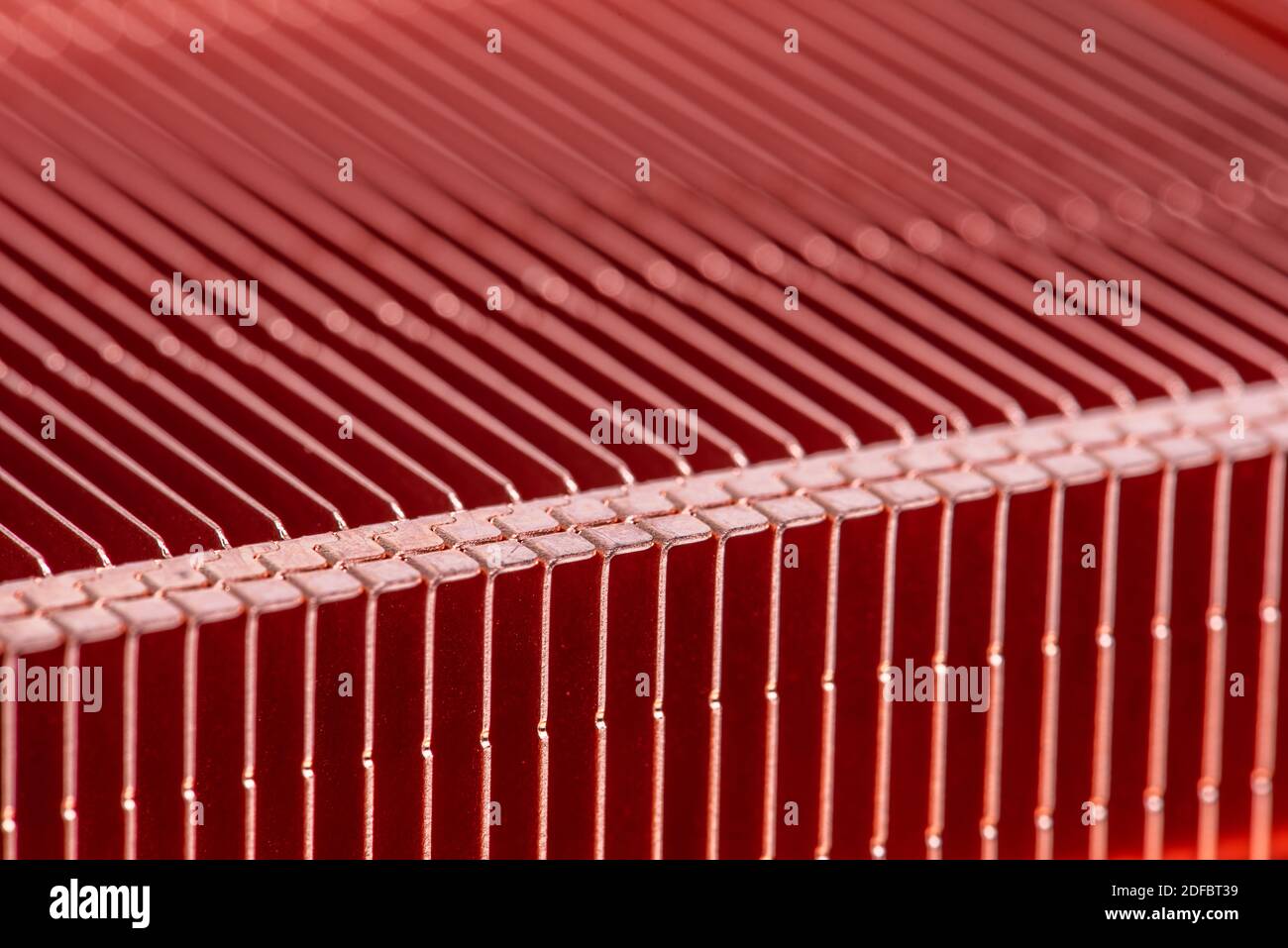 Macro Edge of Copper CPU Computer Heat Sink Stock Photo Alamy