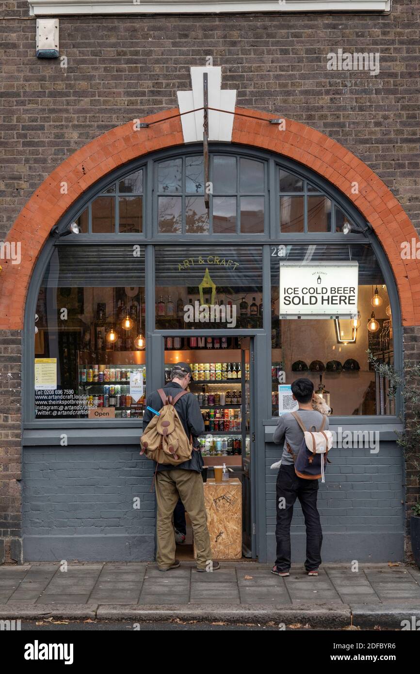 Art and Craft bottle shop on the 9th November 2020 in London in the