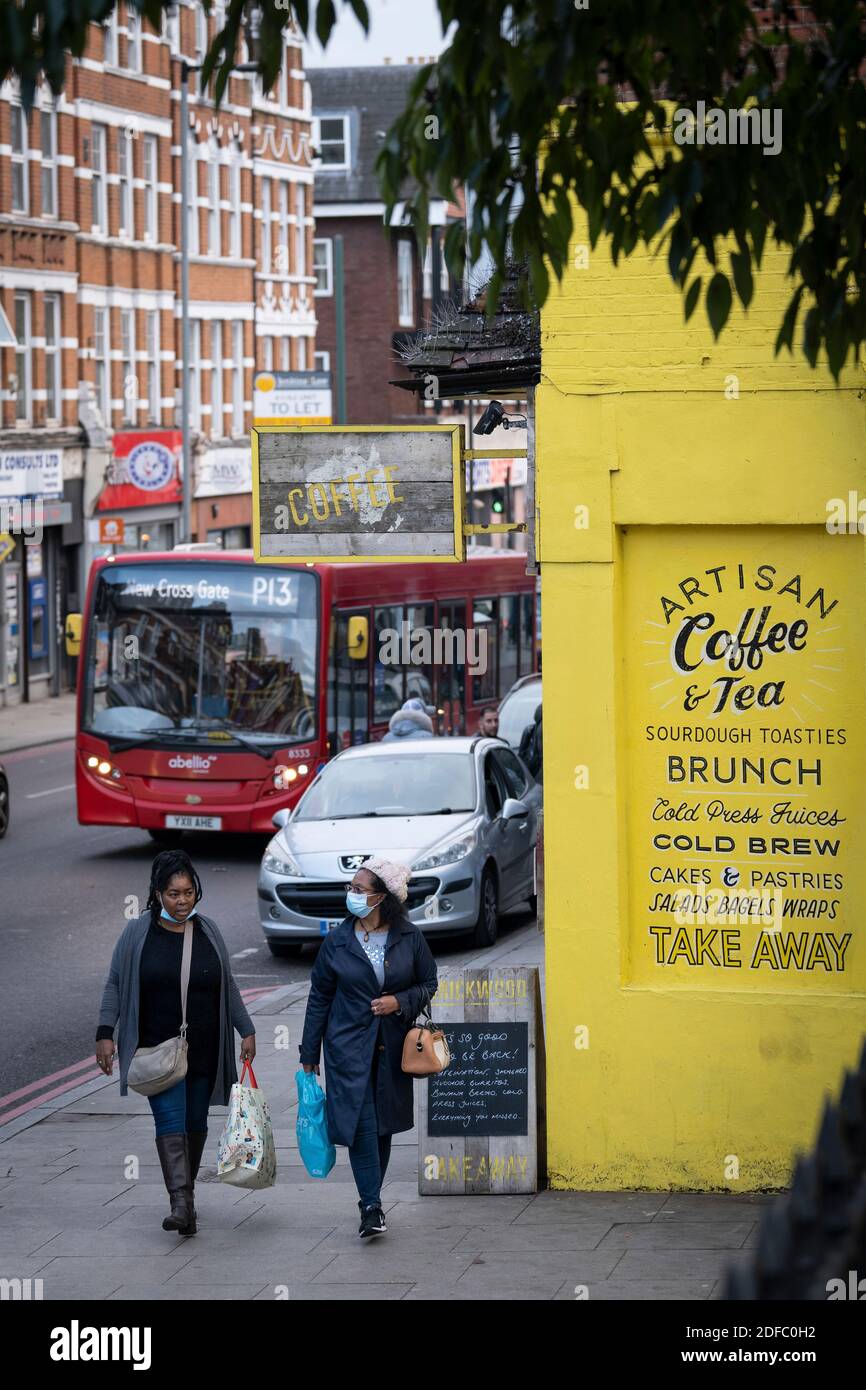 Artisan Coffee & Tea shop on Streatham High Street on the 9th November 2020 in London in the United Kingdom. Photo by Sam Mellish Stock Photo
