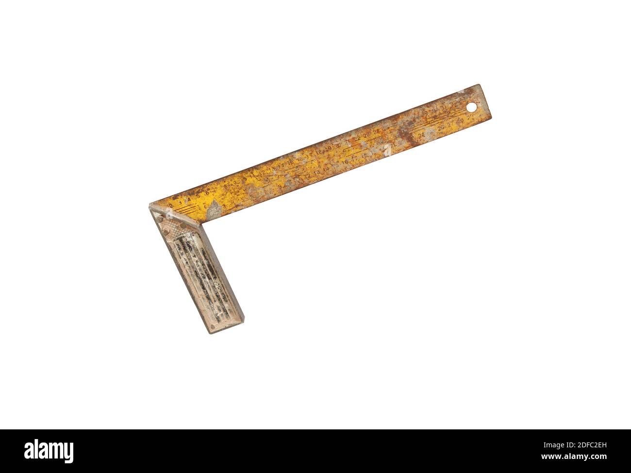 Shot of carpenter's angle" - a tool used to get 90 degrees angle Stock