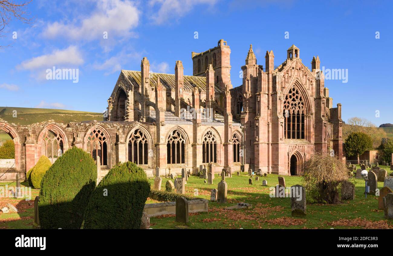 Melrose Abbey, Borders, Scotland Stock Photo