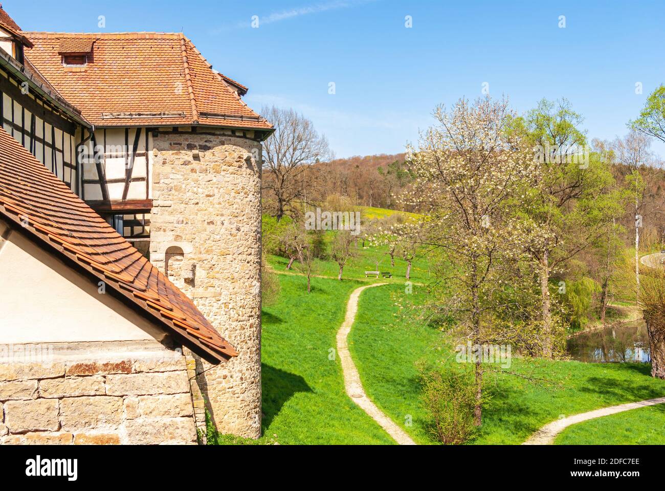 Impressions of the village and the palace and monastery complex of Bebenhausen near Tübingen, Baden-Württemberg, Germany. Stock Photo