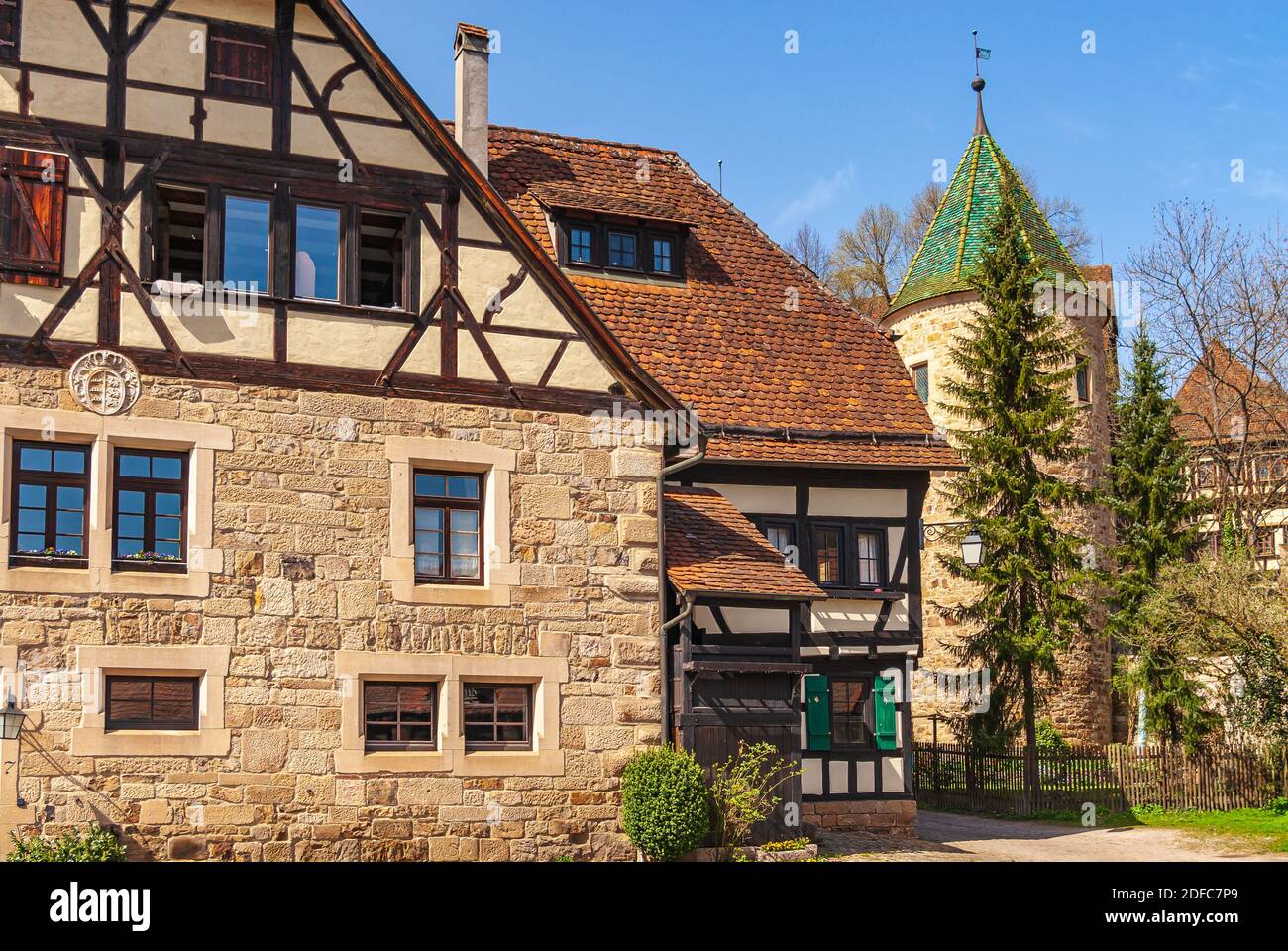 Impressions of the village and the palace and monastery complex of Bebenhausen near Tübingen, Baden-Württemberg, Germany. Stock Photo