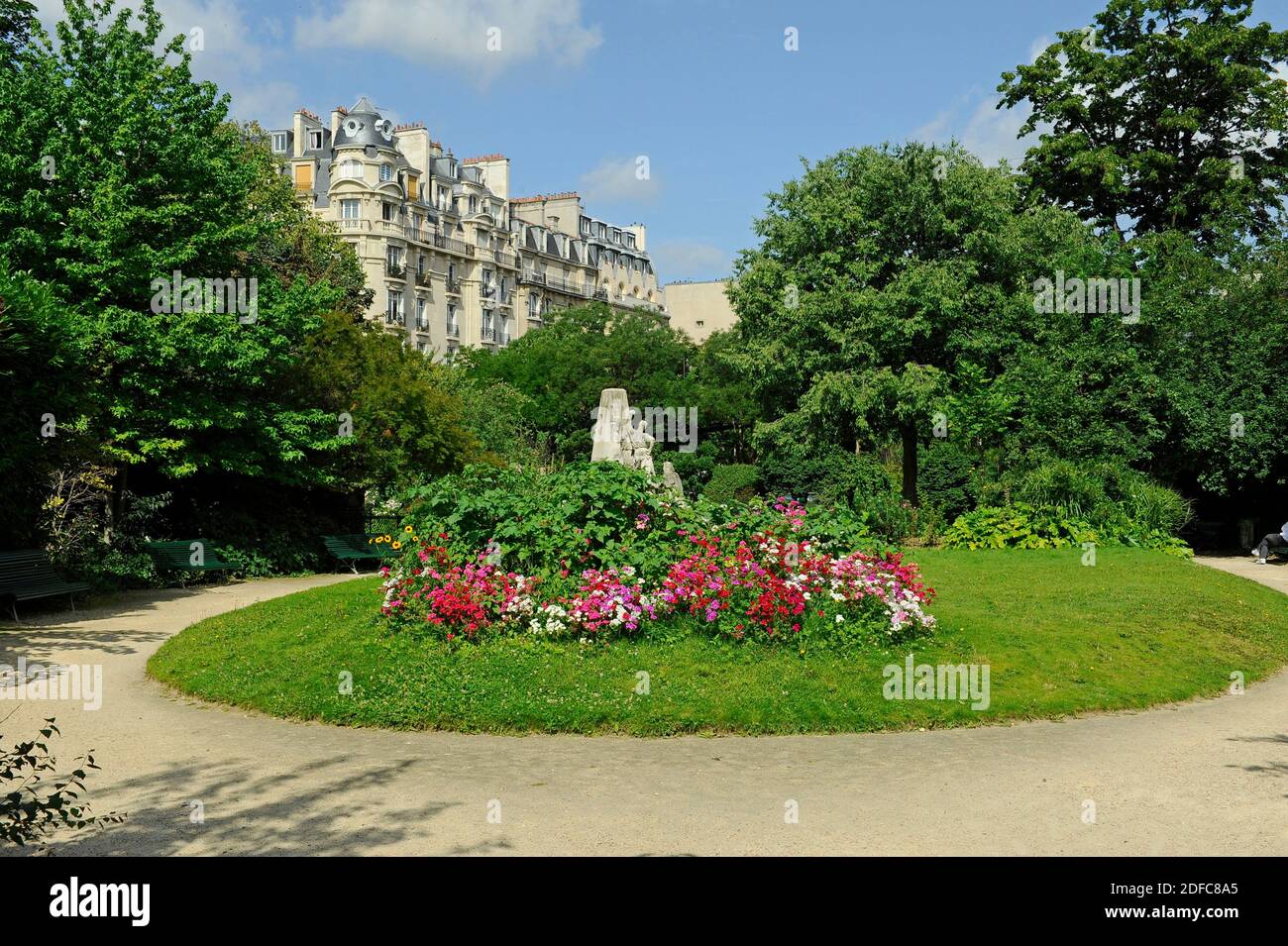 France, Paris, place Denfert-Rochereau, the square claude-Nicolas ...