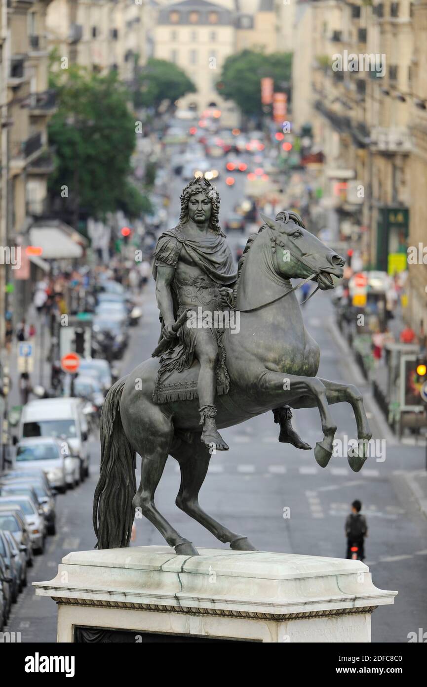 France, Paris, place Notre-Dame-des-Victoires, statue of Louis XIV Stock Photo
