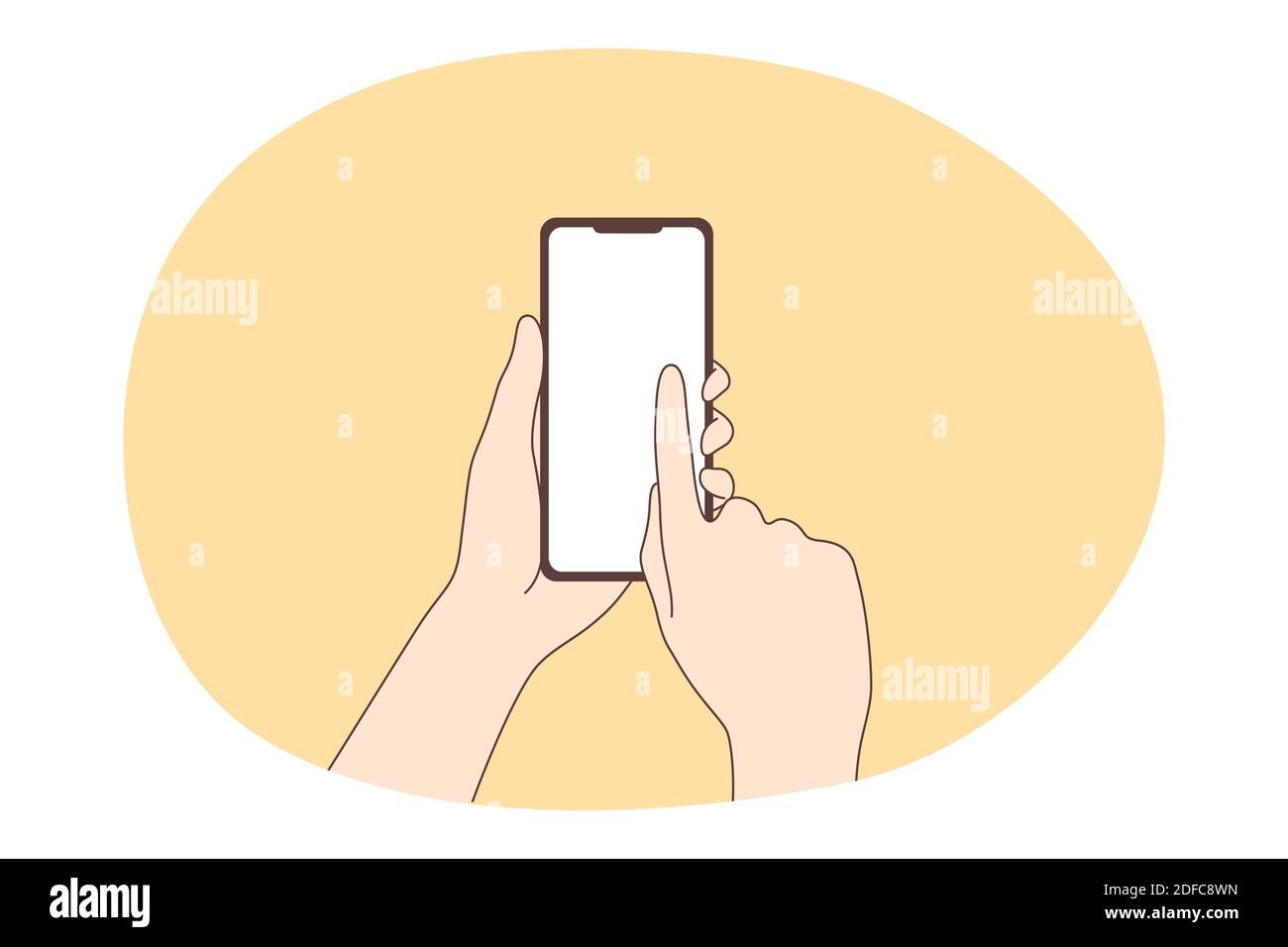 Online communication and using smartphone concept Stock Vector