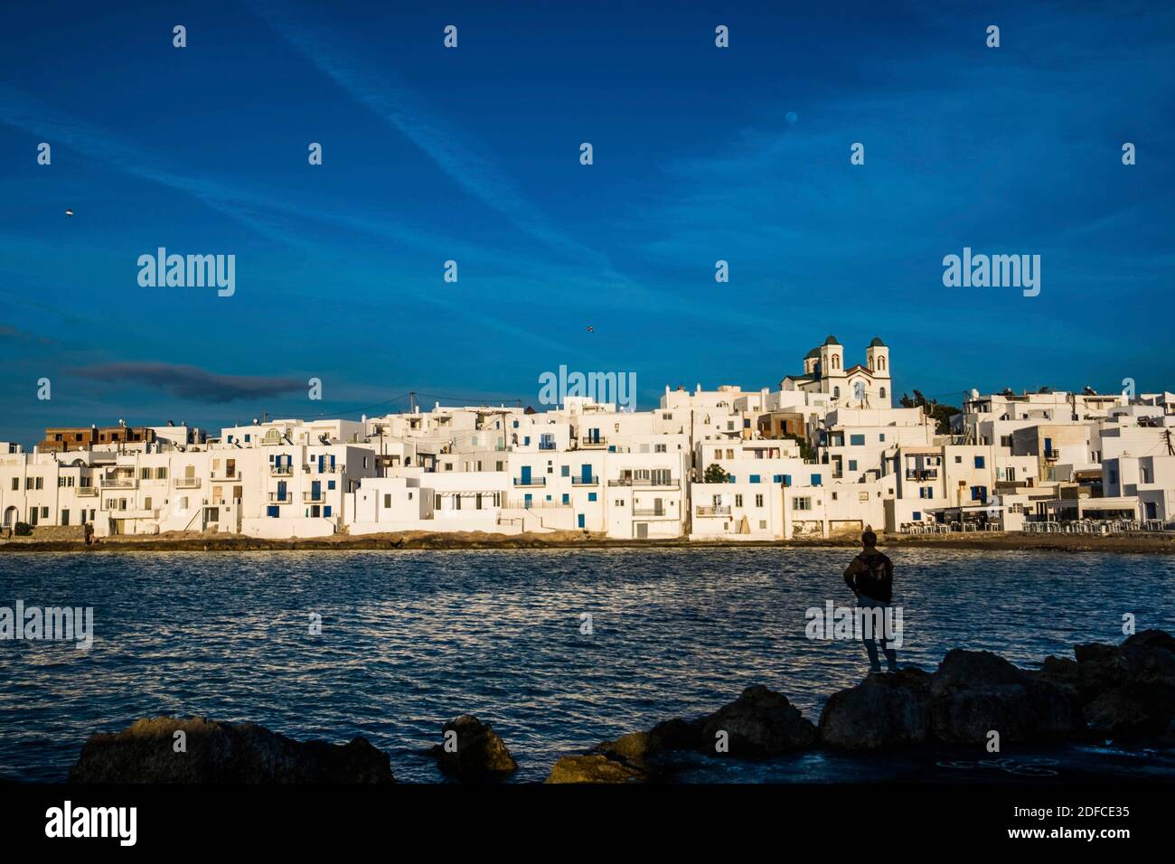 Greece, Egean Sea, Cyclades archipelago, Paros island, Naoussa village Stock Photo