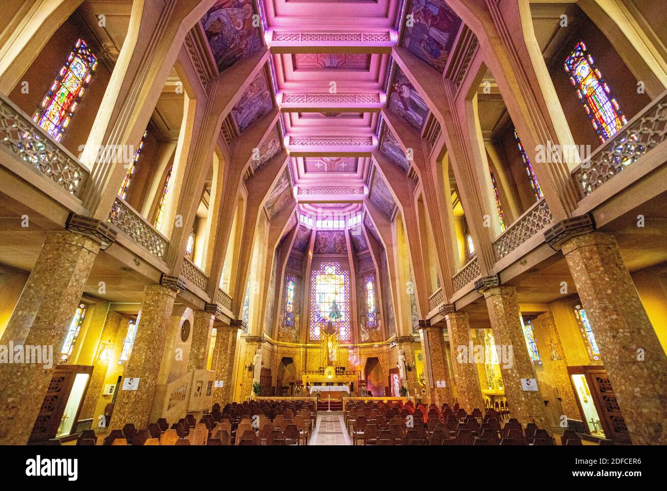 France, Paris, Art Deco style catholic church Saint Jean de Bosco (1938  Stock Photo - Alamy