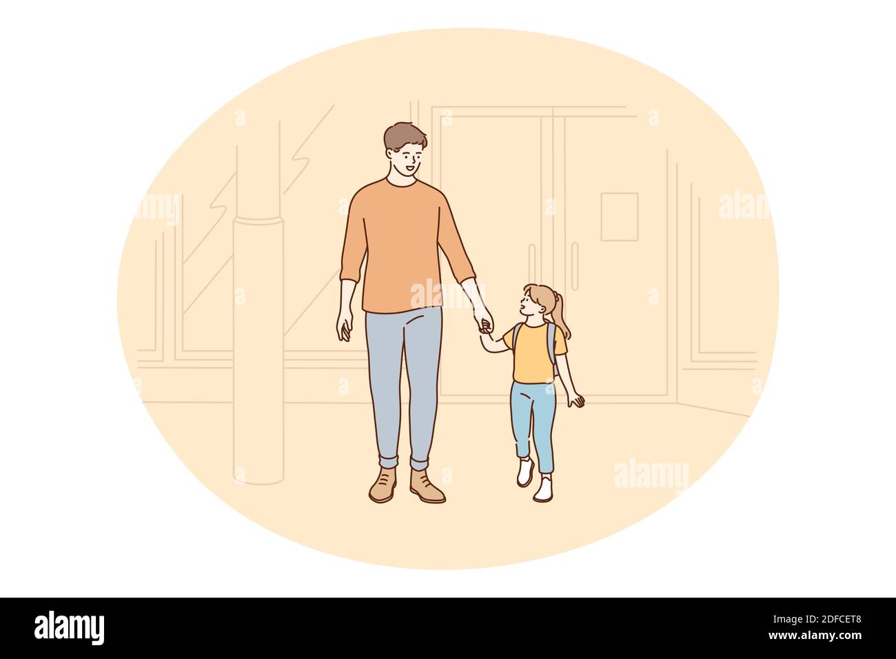 Father and daughter, Fathers day, activities with children concept