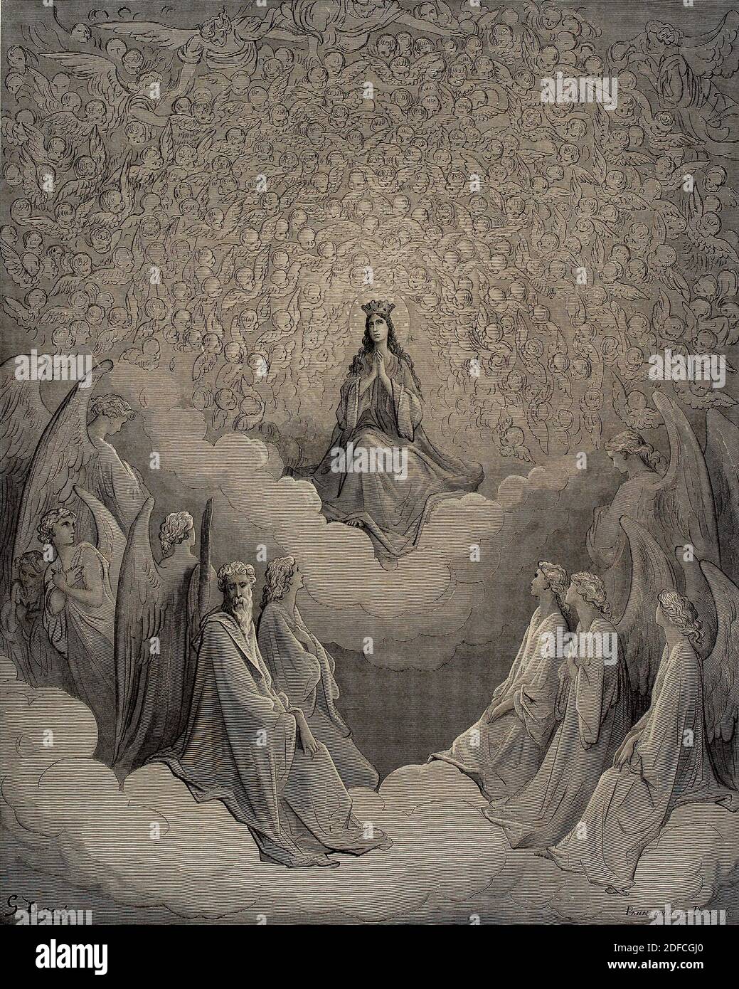 Dante - Divina Commedia - Paradise - Canto XXXI - the glory of Mary Stock Photo