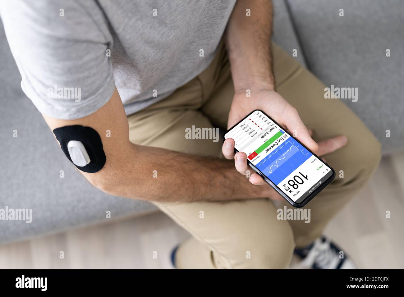 Continuous Glucose Blood Sugar Test Equipment Monitor Stock Photo Alamy