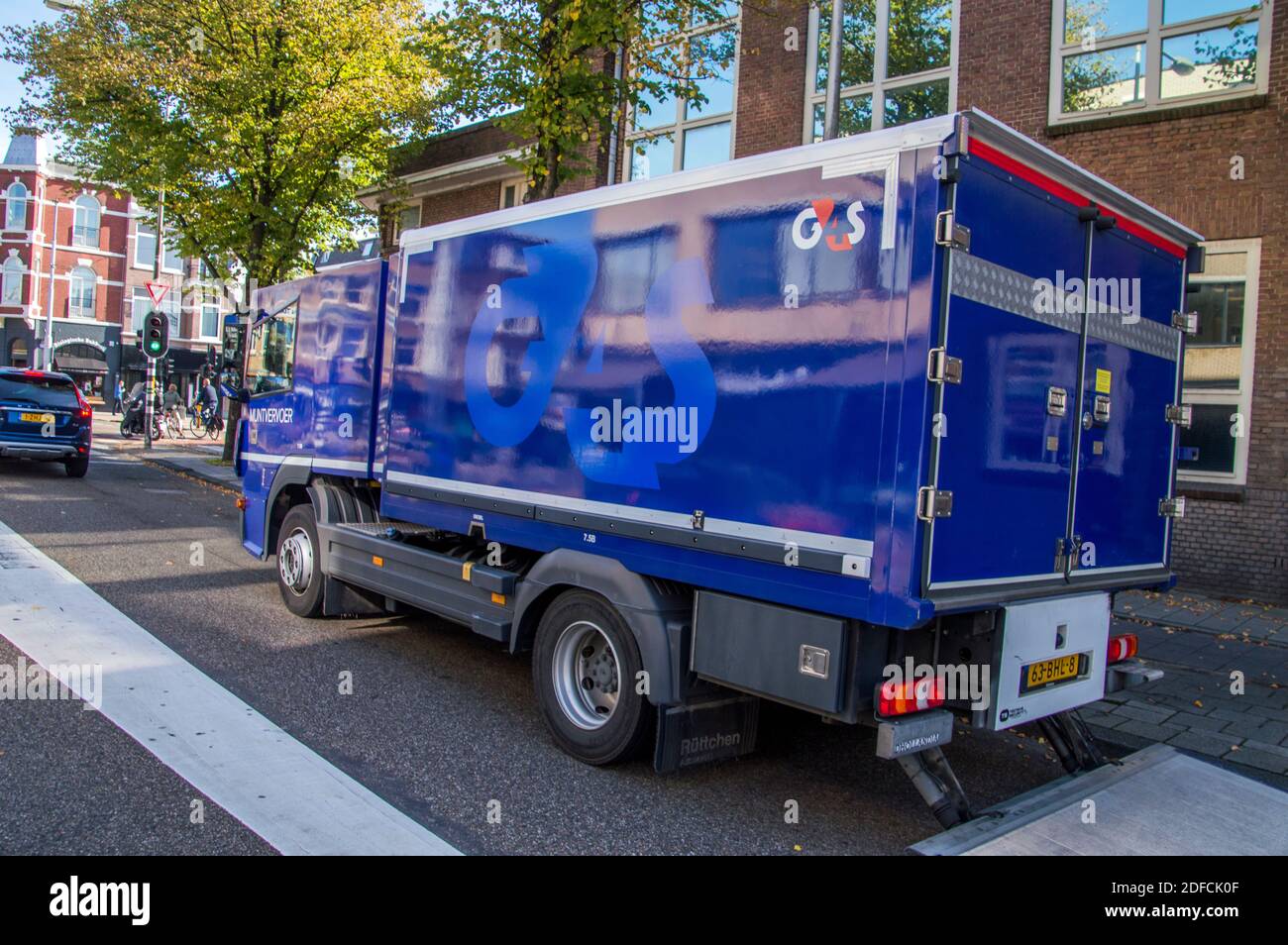 Coin Transport Truck From The G4S Security Company At Amsterdam The Netherlands 2018 Stock Photo