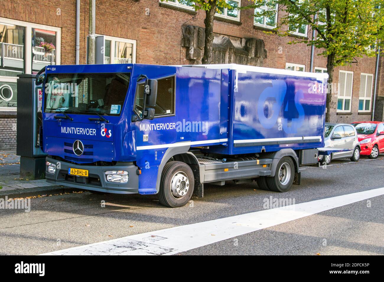 Coin Transport Truck From The G4S Security Company At Amsterdam The Netherlands 2018 Stock Photo