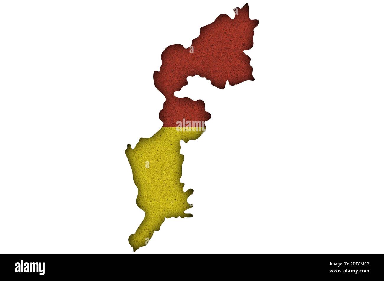 Map and flag of Burgenland on felt Stock Photo