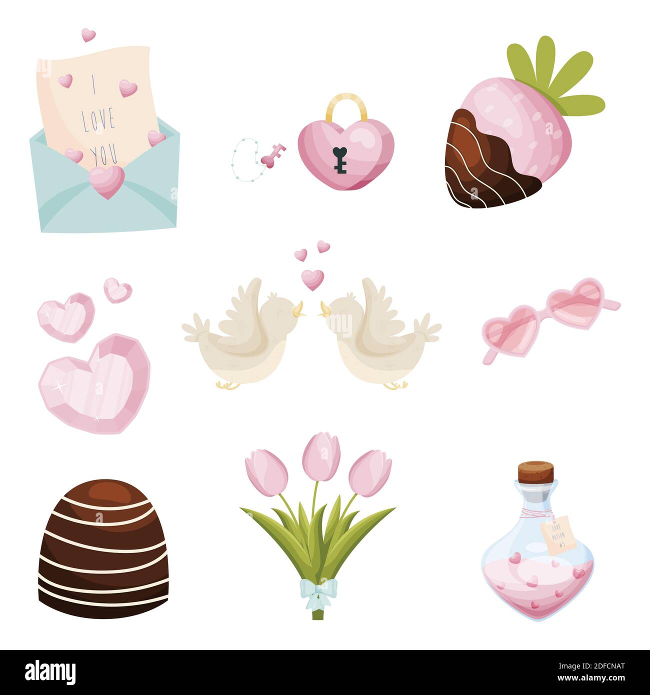 Valentines day set. Vector illustration Stock Vector Image & Art - Alamy
