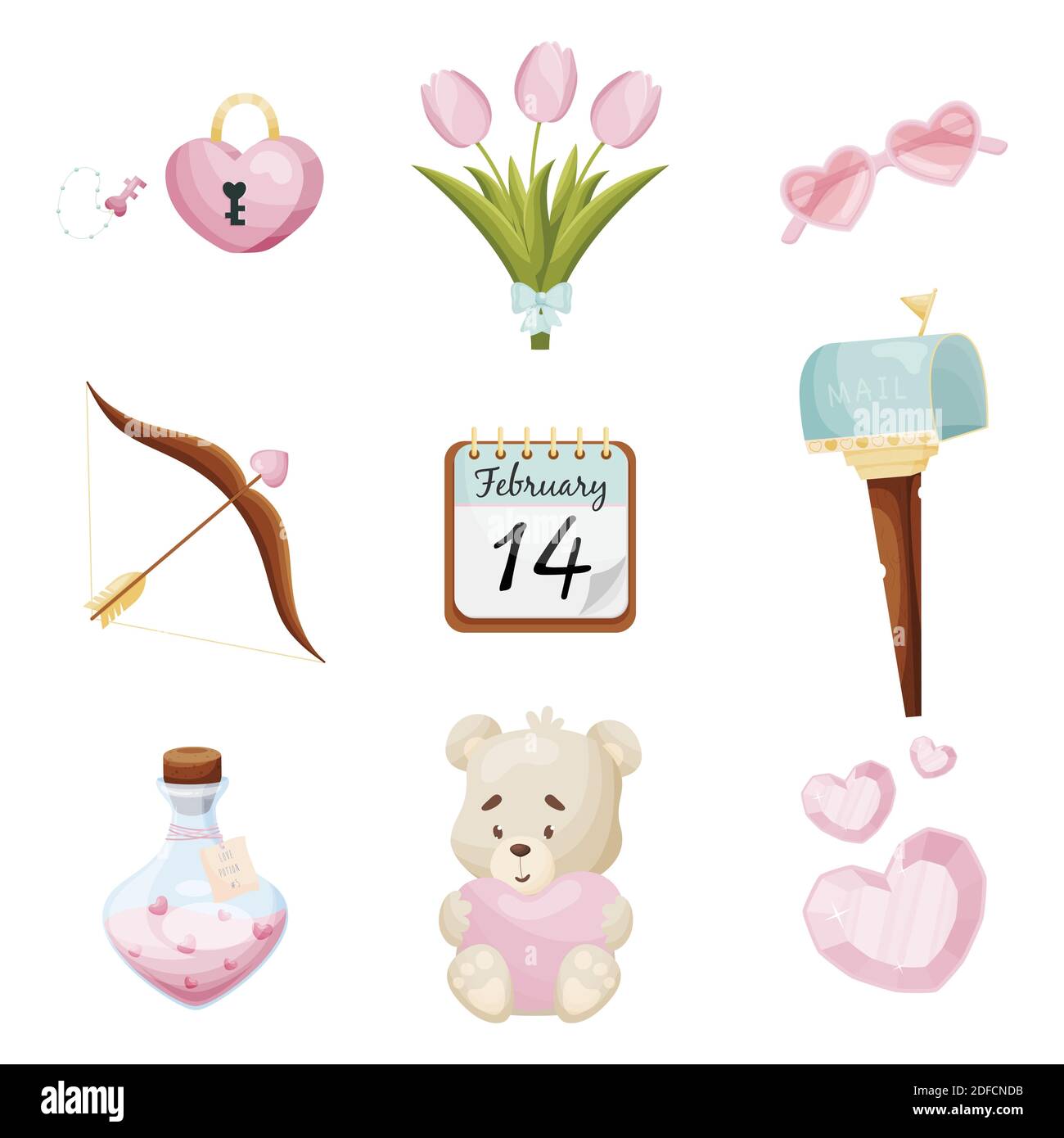 Valentines day set. Vector illustration Stock Vector Image & Art - Alamy