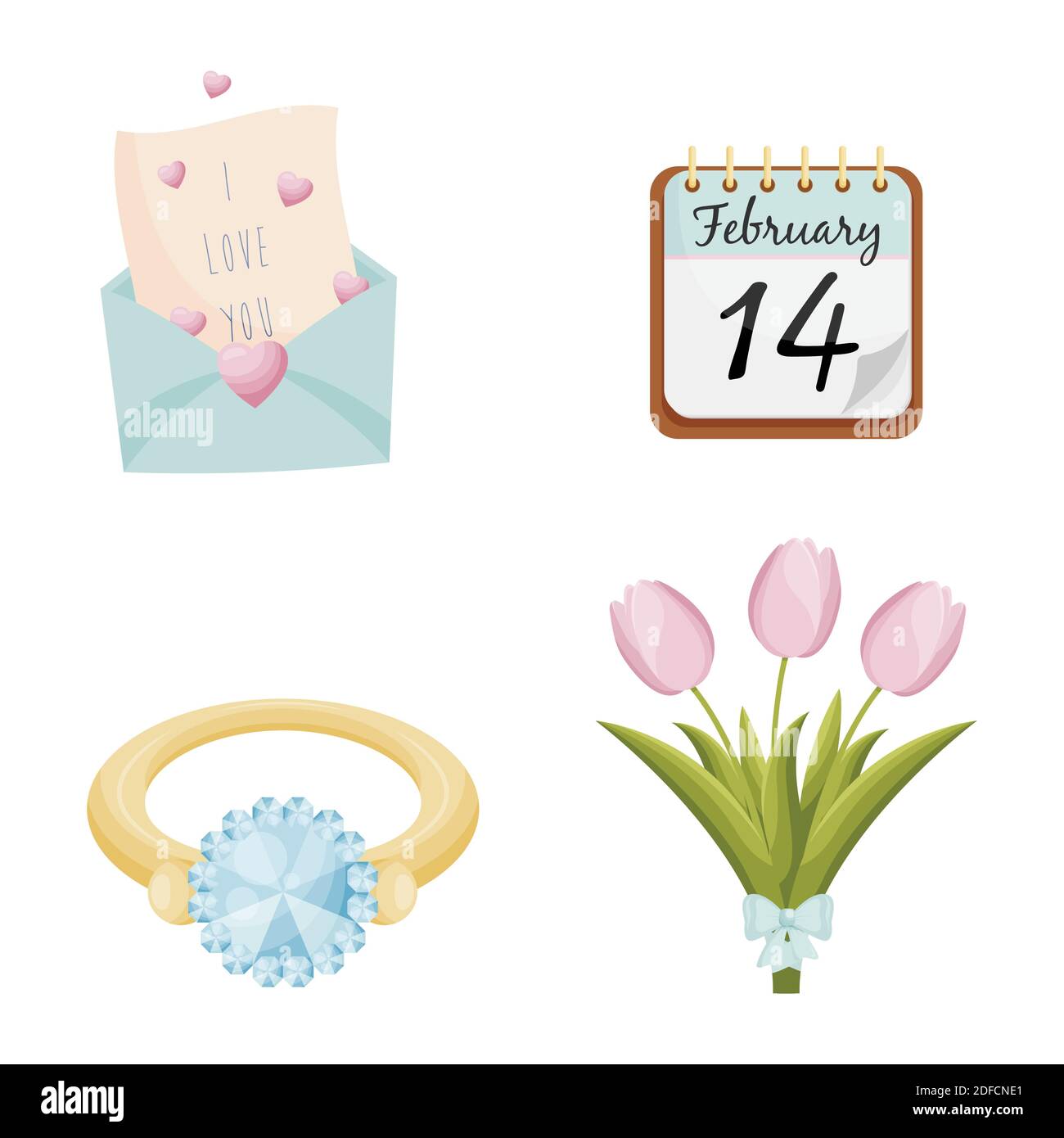 Valentines day set. Vector illustration Stock Vector Image & Art - Alamy