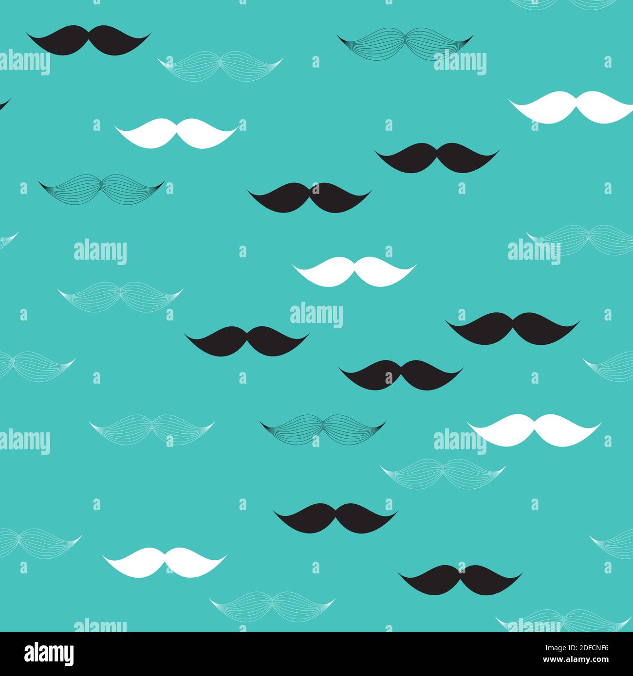 Mustache Seamless Pattern, Father s Day Background Vector Illustration EPS10 Stock Vector