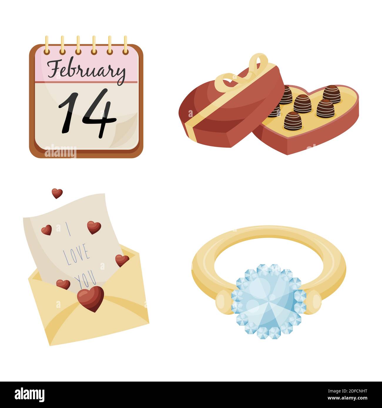 Valentines day set. Vector illustration Stock Vector Image & Art - Alamy